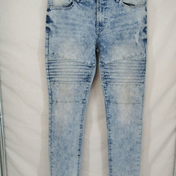 Southpole Women's Jeans Light Stone Wash Mid Rise Light Distress Size 32X29 - Picture 1 of 11